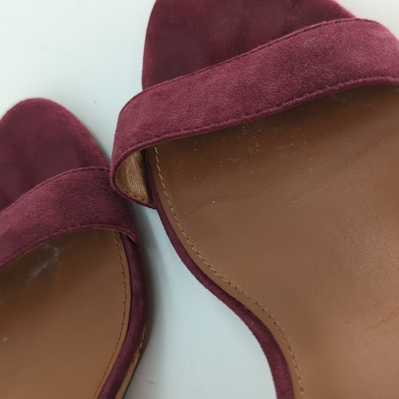 Tory Burch Savannah Suede Cork Wedge Purple 8.5 open toe summer preppy casual - Picture 7 of 14